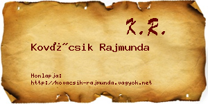 Kovácsik Rajmunda névjegykártya